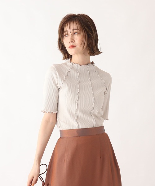 AG by aquagirl（エージーバイアクアガール）の「◆RENU(R)リブ配色ウェーブプルオーバー【WEB限定サイズ】（Tシャツ/カットソー・レディース・パープル系4/ダークグリーン/ブラウン系/ブラック/ライトグレー・36/40/38）」の3枚目の写真