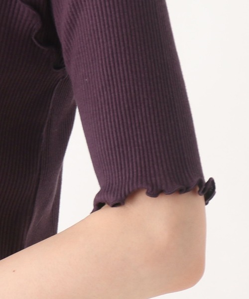 AG by aquagirl（エージーバイアクアガール）の「◆RENU(R)リブ配色ウェーブプルオーバー【WEB限定サイズ】（Tシャツ/カットソー・レディース・パープル系4/ダークグリーン/ブラウン系/ブラック/ライトグレー・36/40/38）」の6枚目の写真