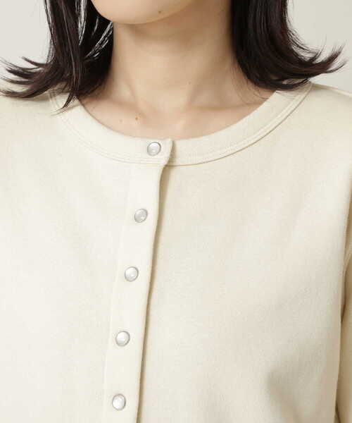 NATURAL BEAUTY BASIC（ナチュラルビューティーベーシック）の「裏毛スナップボタンカーデ/0171260982（カーディガン/ボレロ・レディース・オフホワイト/ブラウン/ブラック・MEDIUM）」の13枚目の写真