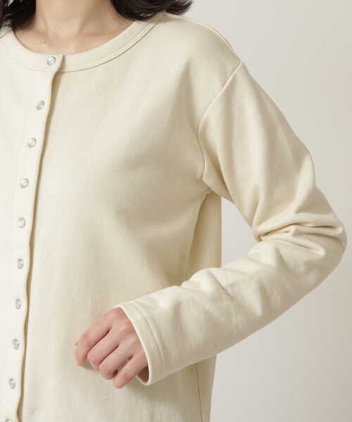 NATURAL BEAUTY BASIC（ナチュラルビューティーベーシック）の「裏毛スナップボタンカーデ/0171260982（カーディガン/ボレロ・レディース・オフホワイト/ブラウン/ブラック・MEDIUM）」の14枚目の写真