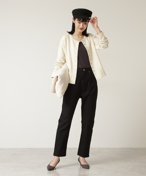 NATURAL BEAUTY BASIC（ナチュラルビューティーベーシック）の「裏毛スナップボタンカーデ/0171260982（カーディガン/ボレロ・レディース・オフホワイト/ブラウン/ブラック・MEDIUM）」の21枚目の写真