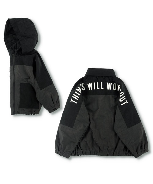 BRANSHES（ブランシェス）の「【撥水加工】ウインドブレーカー（ナイロンジャケット・キッズ・チャコールグレー/ブラック・130cm/140cm/110cm/90cm/100cm/120cm/150cm）」の4枚目の写真