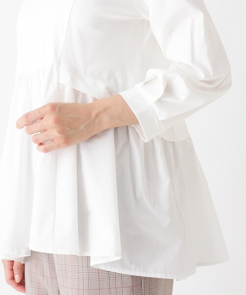 OPAQUE.CLIP（オペークドットクリップ）の「◆シルケットコットン　フハク切替カットソー【WEB限定カラー・サイズ】（Tシャツ/カットソー・レディース・チャコールグレー/ブラック/マスタード/ライトベージュ/ホワイト系/ブルー系7・40/38/42/36/34）」の20枚目の写真