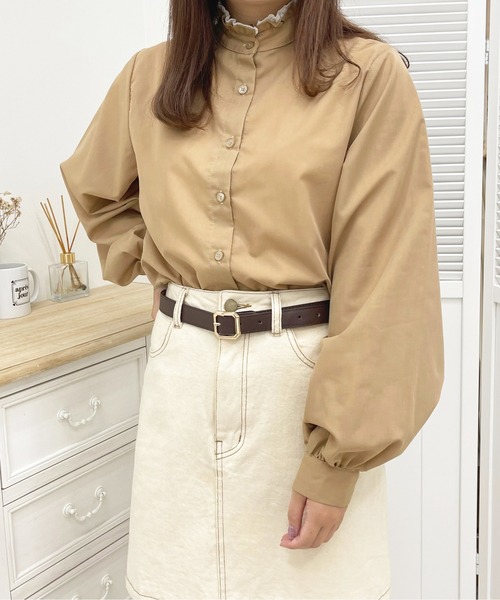apres jour(アプレジュール)の「フリルネック袖ボリュームブラウス【ZOZOTOWN限定アイテム】(シャツ/ブラウス・レディース・ラベンダー/アイボリー/モカ・X-LARGE/フリー)」の10枚目の写真