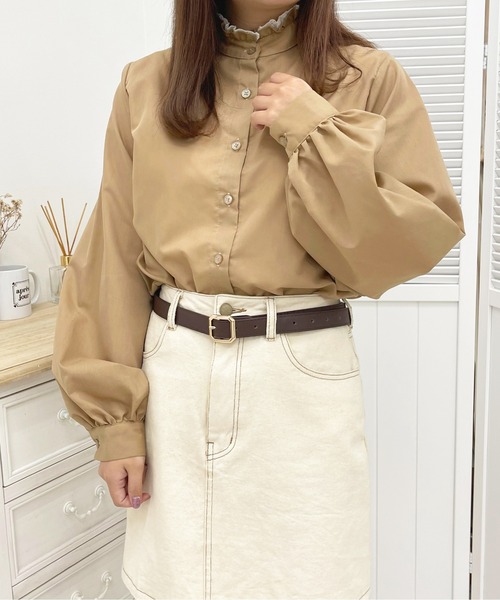 apres jour(アプレジュール)の「フリルネック袖ボリュームブラウス【ZOZOTOWN限定アイテム】(シャツ/ブラウス・レディース・ラベンダー/アイボリー/モカ・X-LARGE/フリー)」の11枚目の写真