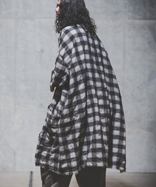 GLIMCLAP(グリムクラップ)の「mj8235-viyella material plaid gown-ish shirtcoat シャツコート(その他アウター・メンズ・イエロー/ホワイト/レッド/ブラック・M/S/L)」の22枚目の写真