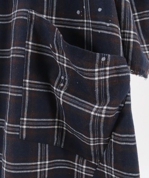GLIMCLAP(グリムクラップ)の「mj8235-viyella material plaid gown-ish shirtcoat シャツコート(その他アウター・メンズ・イエロー/ホワイト/レッド/ブラック・M/S/L)」の17枚目の写真