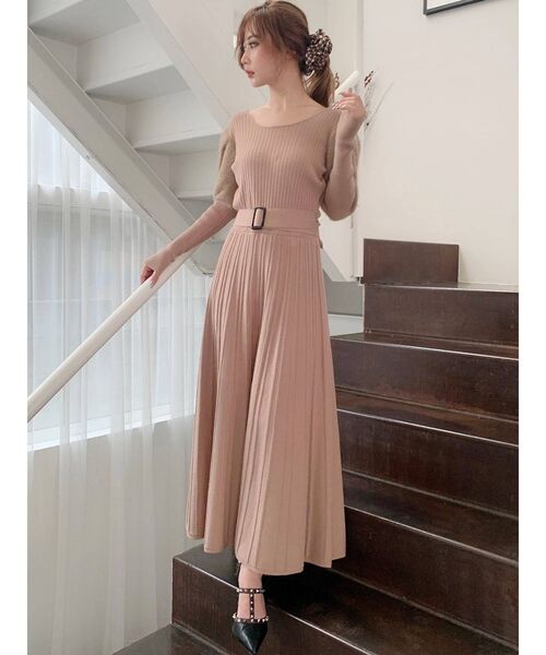 RESEXXY（リゼクシー）の「シャギー切替ニットワンピース（ワンピース・レディース・ブラック/ベージュ/オレンジ/アイボリー・FREE）」の17枚目の写真