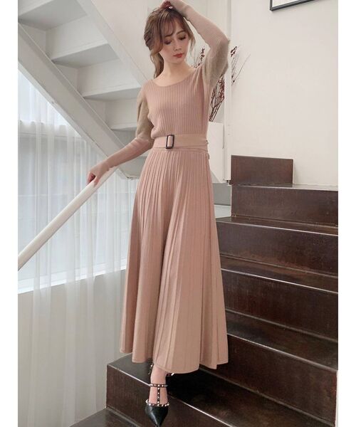 RESEXXY（リゼクシー）の「シャギー切替ニットワンピース（ワンピース・レディース・ブラック/ベージュ/オレンジ/アイボリー・FREE）」の18枚目の写真