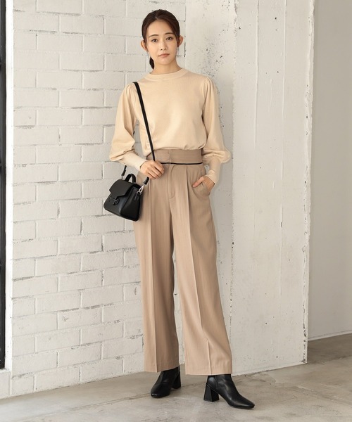 Andemiu（アンデミュウ）の「マルチストライプパンツ239364（スラックス・レディース・ベージュ/ネイビー/グレー・SMALL/MEDIUM）」の4枚目の写真