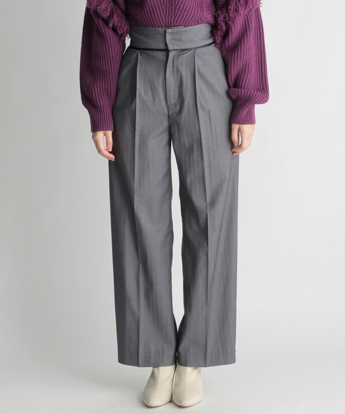 Andemiu（アンデミュウ）の「マルチストライプパンツ239364（スラックス・レディース・ベージュ/ネイビー/グレー・SMALL/MEDIUM）」の13枚目の写真