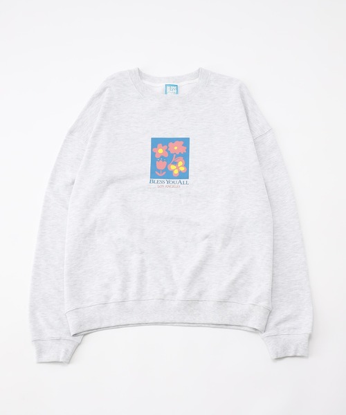 WHO'S WHO gallery(フーズフーギャラリー)の「【BLESS YOU/ブレスユー】フラワーボックスプリントクルースウェット(スウェット・メンズ・アッシュグレー/ブラック/グリーン/イエロー・FREE)」の5枚目の写真