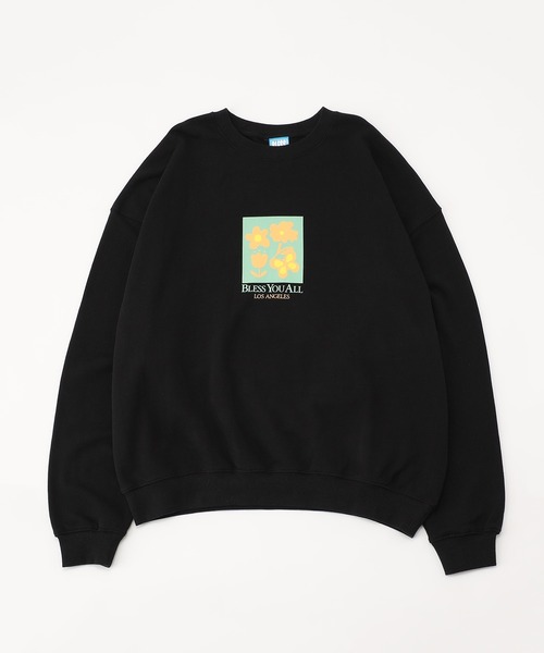 WHO'S WHO gallery(フーズフーギャラリー)の「【BLESS YOU/ブレスユー】フラワーボックスプリントクルースウェット(スウェット・メンズ・アッシュグレー/ブラック/グリーン/イエロー・FREE)」の8枚目の写真