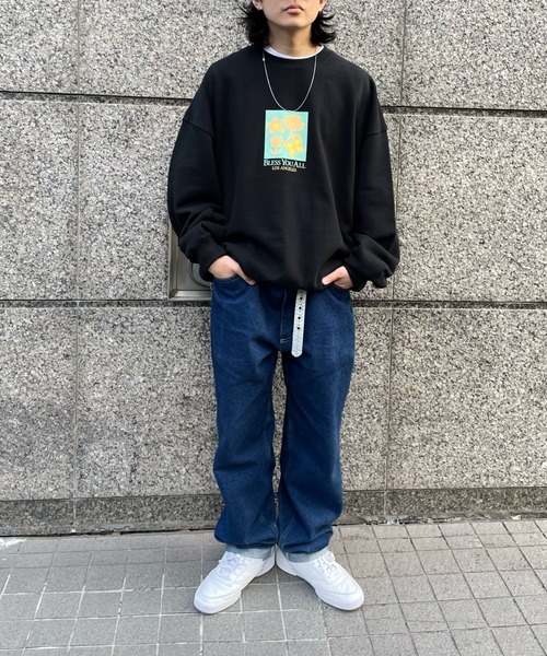 WHO'S WHO gallery(フーズフーギャラリー)の「【BLESS YOU/ブレスユー】フラワーボックスプリントクルースウェット(スウェット・メンズ・アッシュグレー/ブラック/グリーン/イエロー・FREE)」の11枚目の写真