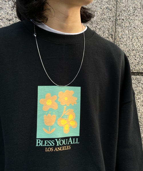 WHO'S WHO gallery(フーズフーギャラリー)の「【BLESS YOU/ブレスユー】フラワーボックスプリントクルースウェット(スウェット・メンズ・アッシュグレー/ブラック/グリーン/イエロー・FREE)」の21枚目の写真