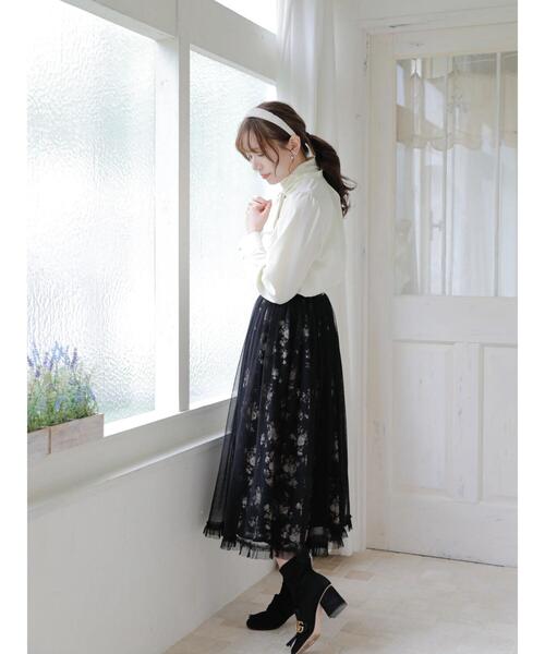 Areeam（アリーム）の「おしとやかな花柄プリーツスカート（スカート・レディース・ブラウン/ブラック・FREE）」の8枚目の写真