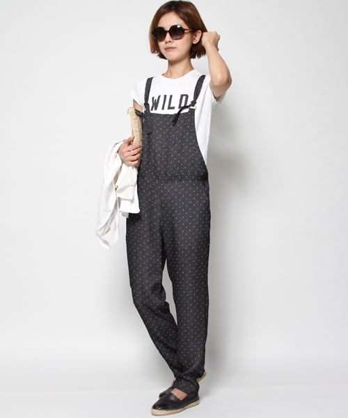 AMERICAN RAG CIE（アメリカンラグシー）の「ドットジャカードサロペット（サロペット/オーバーオール・レディース・ブラック系その他/グリーン系その他・FREE）」の14枚目の写真