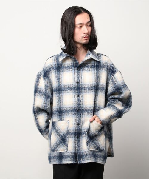 LUSOR（ルーソル）の「LUSOR（ルーソル）BIG CHECK SH ビッグチェックシャツ（シャツ/ブラウス・メンズ・ブラック/オレンジ/グリーン/ネイビー・FREE）」の4枚目の写真
