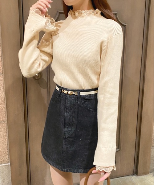 apres jour（アプレジュール）の「リブレースニットインナー【ZOZOTOWN限定アイテム】（Tシャツ/カットソー・レディース・アイボリー/ダークブラウン/ブラック・フリー/X-LARGE）」の9枚目の写真