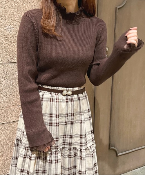 apres jour（アプレジュール）の「リブレースニットインナー【ZOZOTOWN限定アイテム】（Tシャツ/カットソー・レディース・アイボリー/ダークブラウン/ブラック・フリー/X-LARGE）」の21枚目の写真