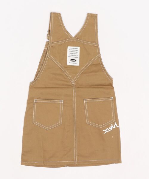 X-girl Stages（エックスガールステージス）の「ジャンバースカート（ジャンパースカート・キッズ・ベージュ/ネイビー・110cm/100cm/90cm/120cm/130cm/140cm）」の3枚目の写真