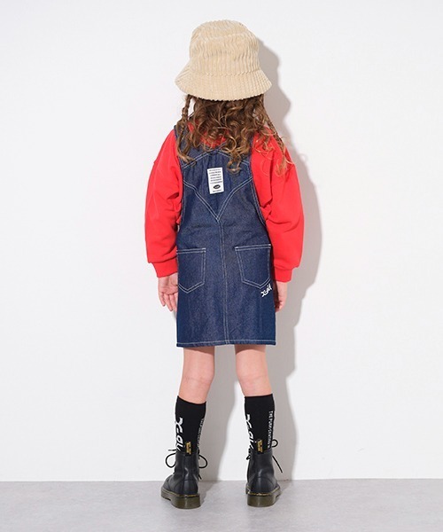 X-girl Stages（エックスガールステージス）の「ジャンバースカート（ジャンパースカート・キッズ・ベージュ/ネイビー・110cm/100cm/90cm/120cm/130cm/140cm）」の6枚目の写真