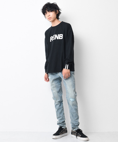 RAT EFFECT（ラットエフェクト）の「デニムケミカル加工スリムストレートパンツ（デニムパンツ・キッズ・ブルー/ネイビー・150/160/120/130/140）」の5枚目の写真