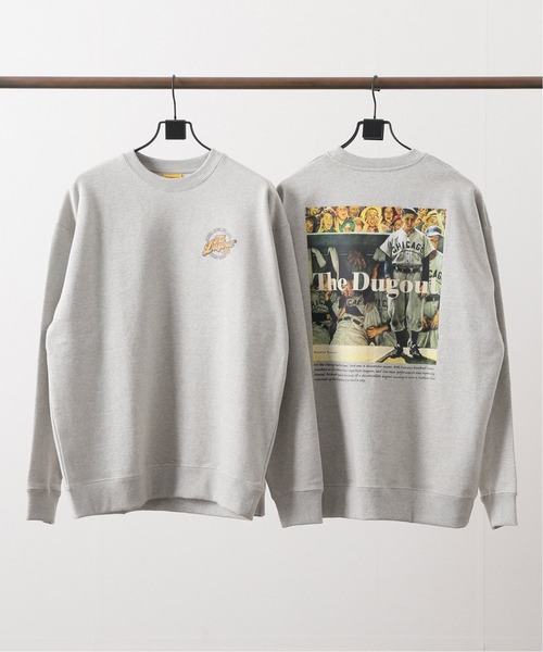 B.C STOCK(ベーセーストック)の「WC*SEPS Dugout P/O(スウェット・メンズ・ライトグレー/グリーン・MEDIUM/LARGE)」の1枚目の写真