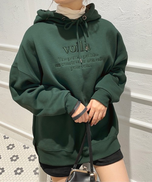 apres jour(アプレジュール)の「ロゴ刺繍フーディー【ZOZOTOWN限定アイテム】(パーカー・レディース・ダークグリーン/ナチュラル/アイボリー・フリー/X-LARGE)」の3枚目の写真