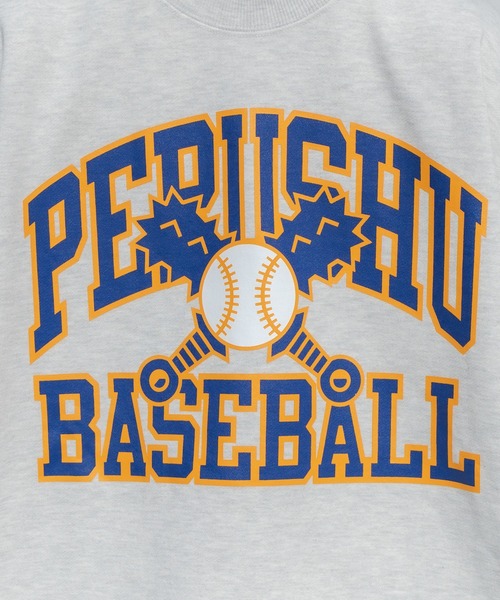 Perushu(ペルーシュ)の「ベースボールプリントスウェット(スウェット・メンズ・ネイビー/アイボリー/マスタード・MEDIUM/LARGE)」の9枚目の写真