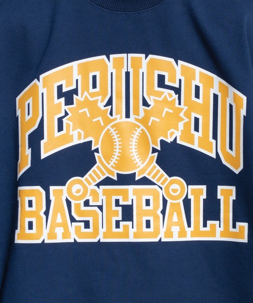 Perushu(ペルーシュ)の「ベースボールプリントスウェット(スウェット・メンズ・ネイビー/アイボリー/マスタード・MEDIUM/LARGE)」の22枚目の写真