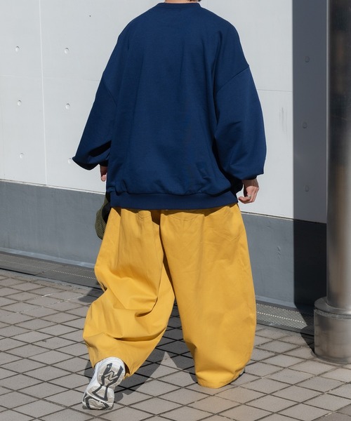 Perushu(ペルーシュ)の「ベースボールプリントスウェット(スウェット・メンズ・ネイビー/アイボリー/マスタード・MEDIUM/LARGE)」の20枚目の写真