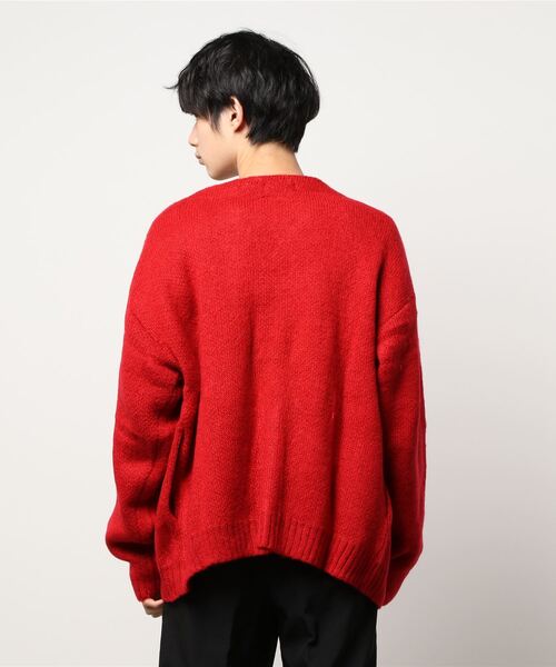 VIBGYOR（ヴィブジョー）の「VIBGYOR Select/モヘアタッチＶ/NBIGカーデ(BL)（カーディガン/ボレロ・レディース・ブラック/レッド/グリーン/マスタード/ライトグレー/エメラルド/ブルー・LARGE/MEDIUM）」の8枚目の写真