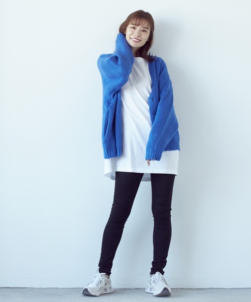 VIBGYOR（ヴィブジョー）の「VIBGYOR Select/モヘアタッチＶ/NBIGカーデ(BL)（カーディガン/ボレロ・レディース・ブラック/レッド/グリーン/マスタード/ライトグレー/エメラルド/ブルー・LARGE/MEDIUM）」の20枚目の写真