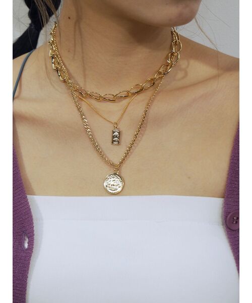 EVRIS(エヴリス)の「オーバーラップコインチェーンネックレス(ネックレス・レディース・シルバー/ゴールド・FREE)」の1枚目の写真