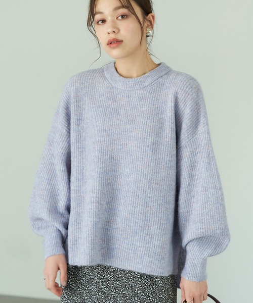 Nyatto7♡ENFOLD ウール天竺 スリットボックプルオーバーニット Nyatto7♡ENFOLD ウール天竺 スリットボックプルオーバーニット