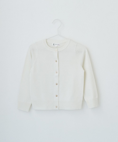 ROPE' PICNIC(ロペピクニック)の「【KIDS】リンクコーデ/天竺クルーネックニットカーディガン(カーディガン/ボレロ・キッズ・オフホワイト/オレンジ系その他/イエロー・110/120/130/140/150)」の2枚目の写真