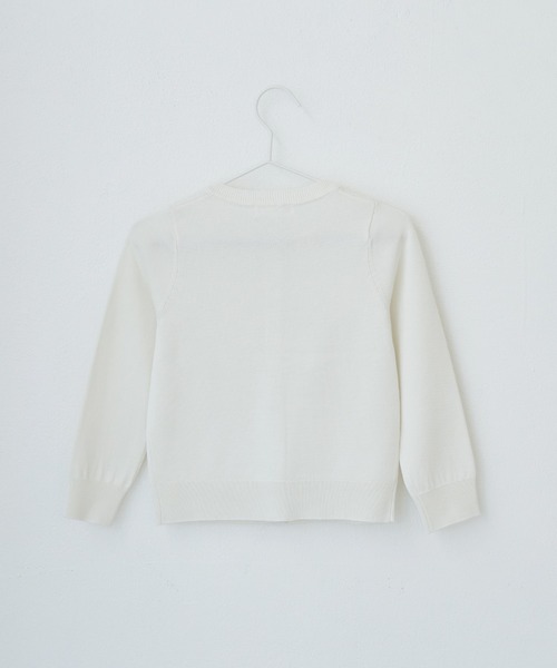 ROPE' PICNIC(ロペピクニック)の「【KIDS】リンクコーデ/天竺クルーネックニットカーディガン(カーディガン/ボレロ・キッズ・オフホワイト/オレンジ系その他/イエロー・110/120/130/140/150)」の4枚目の写真