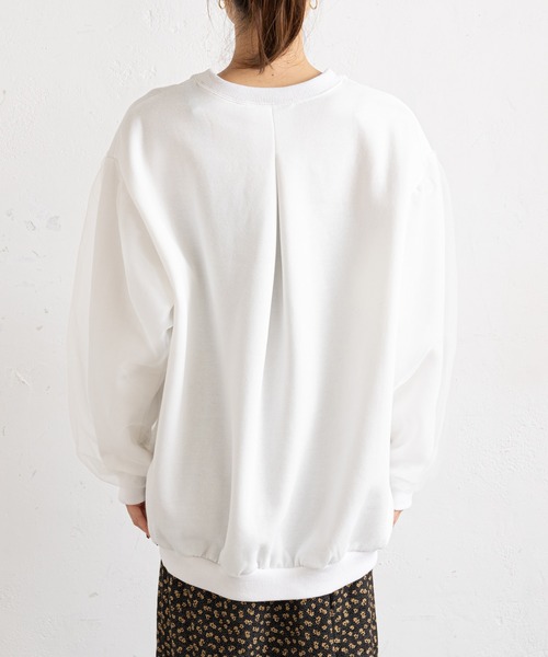 prose verse(プロズヴェール)の「袖オーガンジー裏起毛ロゴスウェット(Tシャツ/カットソー・レディース・ネイビー/オフホワイト・MEDIUM)」の16枚目の写真