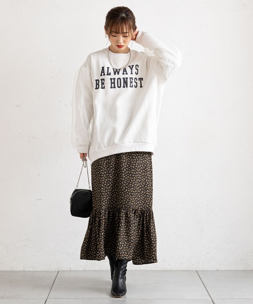 prose verse(プロズヴェール)の「袖オーガンジー裏起毛ロゴスウェット(Tシャツ/カットソー・レディース・ネイビー/オフホワイト・MEDIUM)」の21枚目の写真