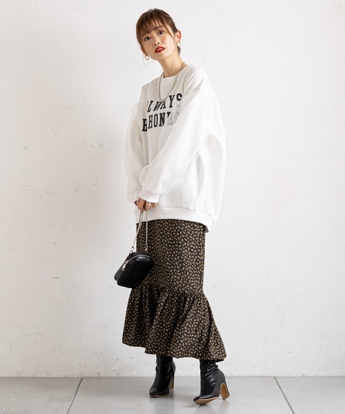 prose verse(プロズヴェール)の「袖オーガンジー裏起毛ロゴスウェット(Tシャツ/カットソー・レディース・ネイビー/オフホワイト・MEDIUM)」の22枚目の写真