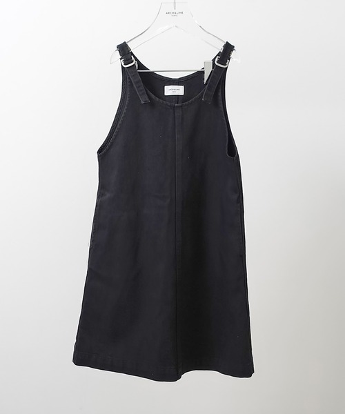 ARCH & LINE(アーチアンドライン)の「オーガニックコットン デニム ジャンパースカート OG G/D JUMPER SKIRT(ジャンパースカート・キッズ・スミクロ/ミント/ホワイト・XL/L/S/M)」の11枚目の写真