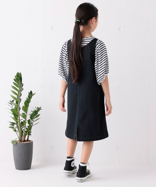 ARCH & LINE(アーチアンドライン)の「オーガニックコットン デニム ジャンパースカート OG G/D JUMPER SKIRT(ジャンパースカート・キッズ・スミクロ/ミント/ホワイト・XL/L/S/M)」の8枚目の写真
