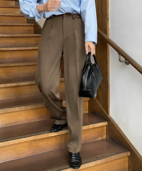 LAUIR（ラウアー）の「センタープレスタックスラックス（スラックス・レディース・ブラック/ベージュ/グリーン系その他/ブルー/ピンク/イエロー/ブラウン/モカ/グレー/キャメル・MEDIUM/LARGE/X-LARGE）」の5枚目の写真