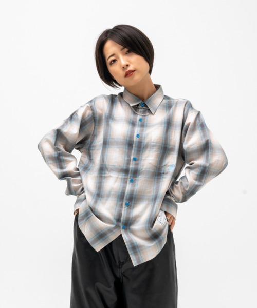 EFFECTEN(エフェクテン)の「【effecten/エフェクテン】two-faced basic shirts(シャツ/ブラウス・メンズ・ブルー/アイボリー・FREE)」の2枚目の写真