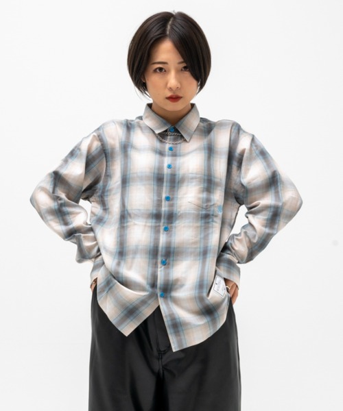 EFFECTEN(エフェクテン)の「【effecten/エフェクテン】two-faced basic shirts(シャツ/ブラウス・メンズ・ブルー/アイボリー・FREE)」の14枚目の写真