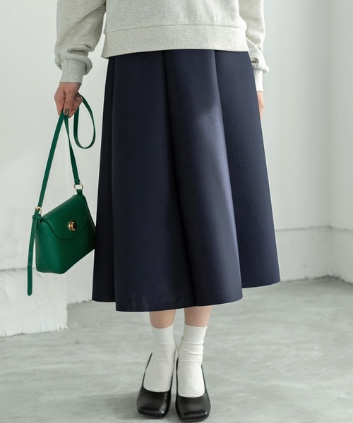 Edit Sheen（エディットシーン）の「ボンディングボリュームフレアスカート（スカート・レディース・ブラック/ネイビー/レッド・MEDIUM）」の2枚目の写真