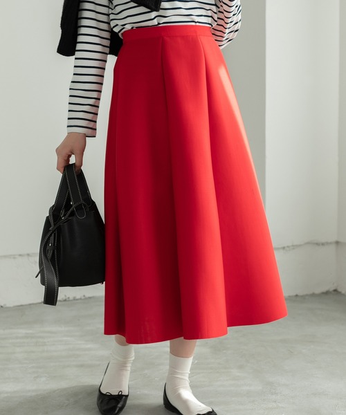 Edit Sheen（エディットシーン）の「ボンディングボリュームフレアスカート（スカート・レディース・ブラック/ネイビー/レッド・MEDIUM）」の3枚目の写真