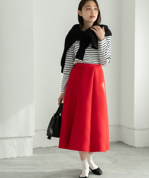 Edit Sheen（エディットシーン）の「ボンディングボリュームフレアスカート（スカート・レディース・ブラック/ネイビー/レッド・MEDIUM）」の6枚目の写真