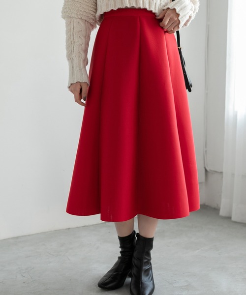 Edit Sheen（エディットシーン）の「ボンディングボリュームフレアスカート（スカート・レディース・ブラック/ネイビー/レッド・MEDIUM）」の7枚目の写真